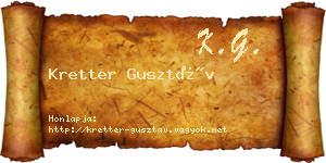 Kretter Gusztáv névjegykártya